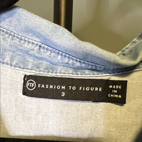 Fashion to Figure Light Blue Ombré Denim Dress - Picture 2 of 5